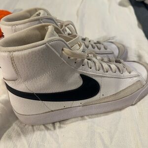 Nike Kids White and Black High-Top Sneakers